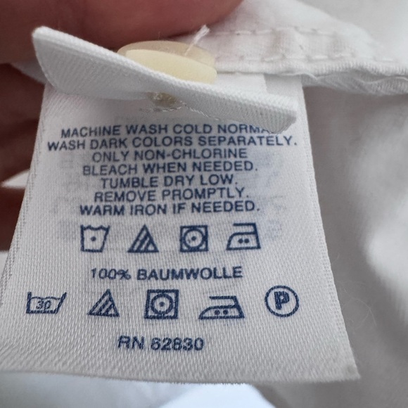 Land’s End Oxford Button Down White Long Sleeve Shirt 100% Cotton - Picture 8 of 9